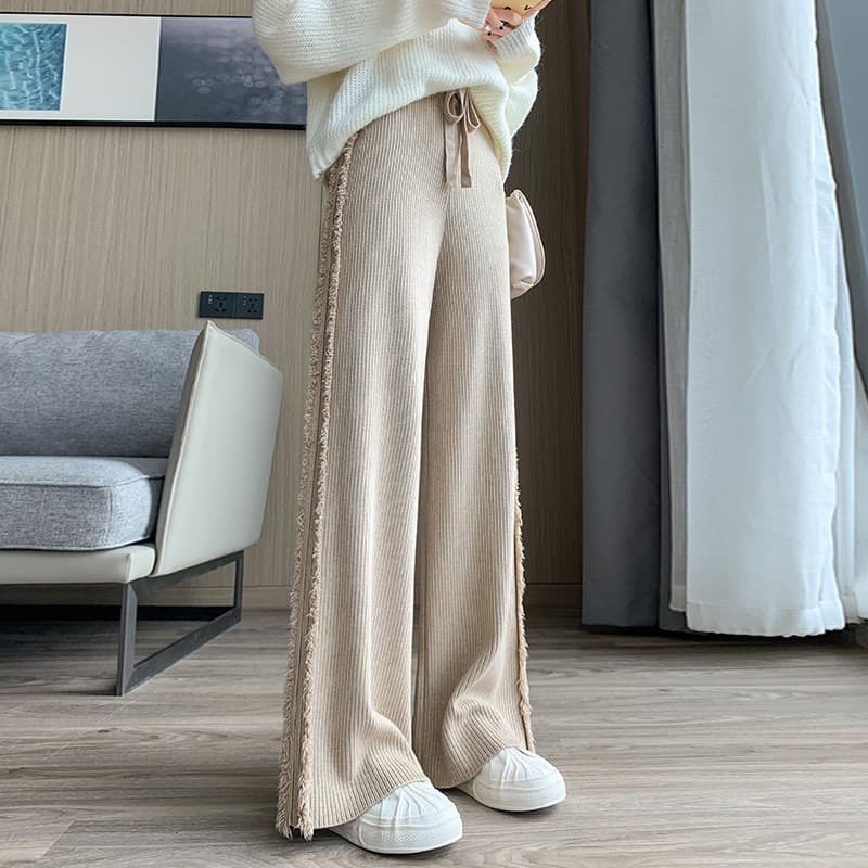 Knitted Wide-Leg Trousers, image 1